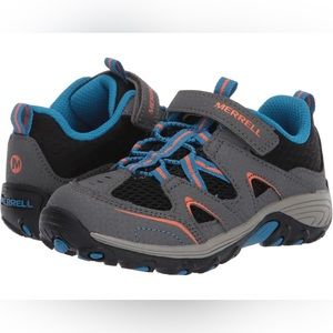 Merrell toddler Trail Chaser Jr shoes. Gray with blue and orange Size 5.5.  NWOT